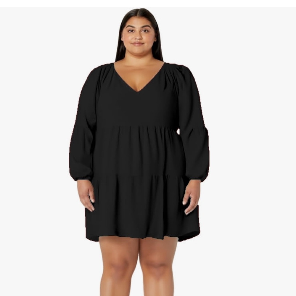 Amoretu Black V-Neck Dress, Size XL